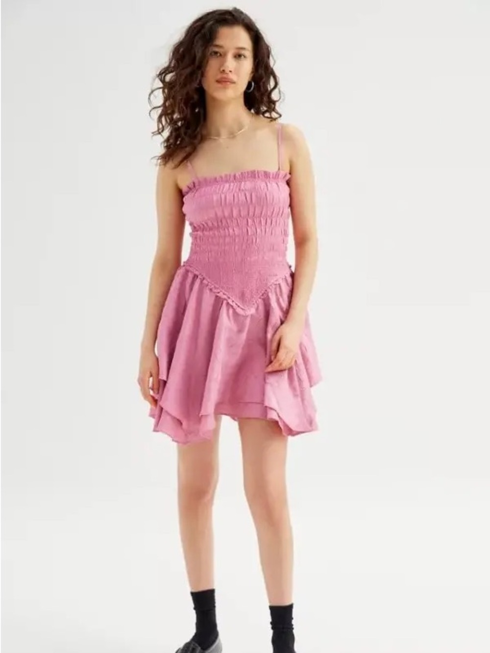 Urban Outfitters Rose Smocked Mini Dress